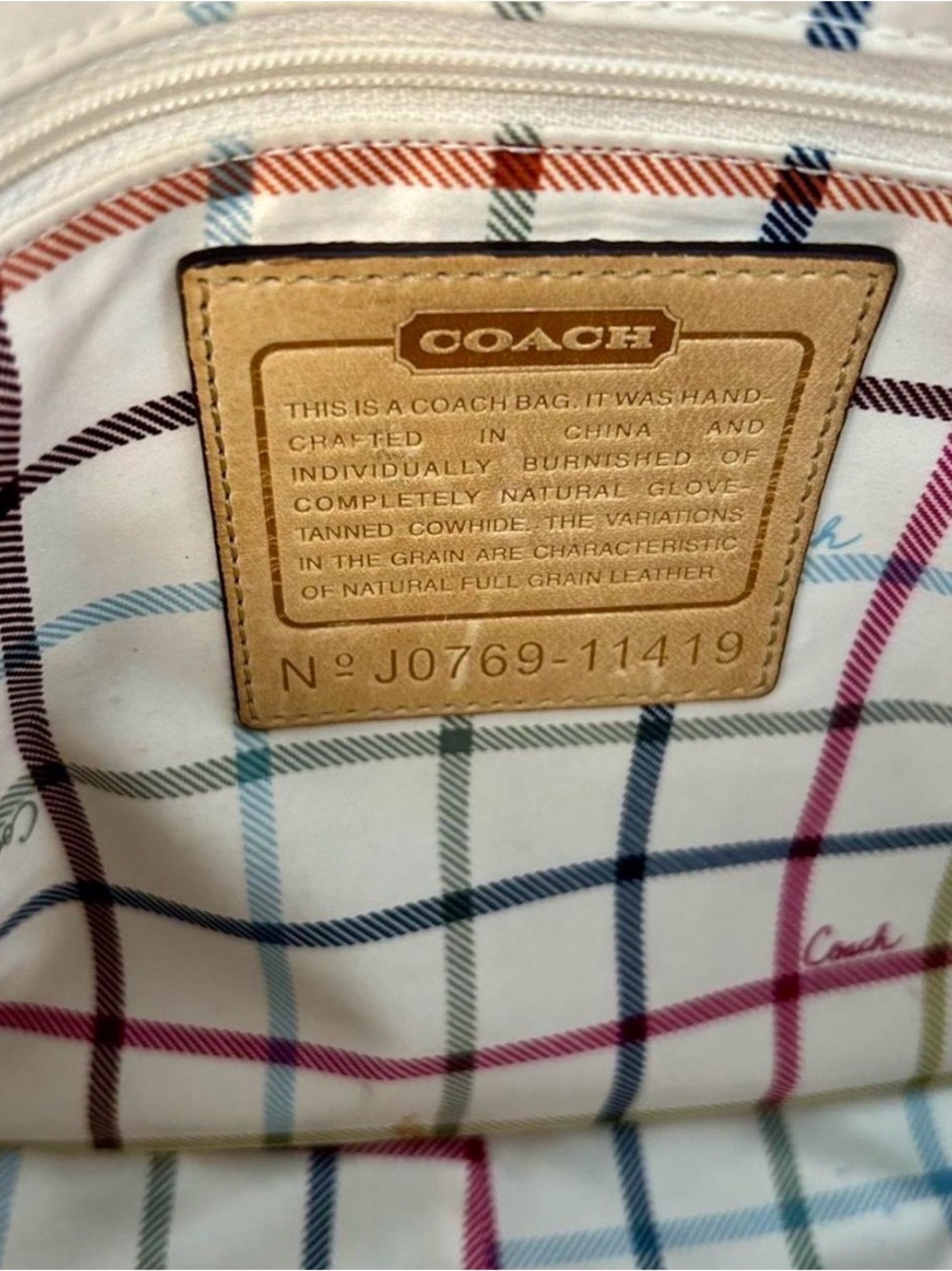 Coach Bleeker Soho Tattersall Lining 11419 2007 - Picture 3 of 8